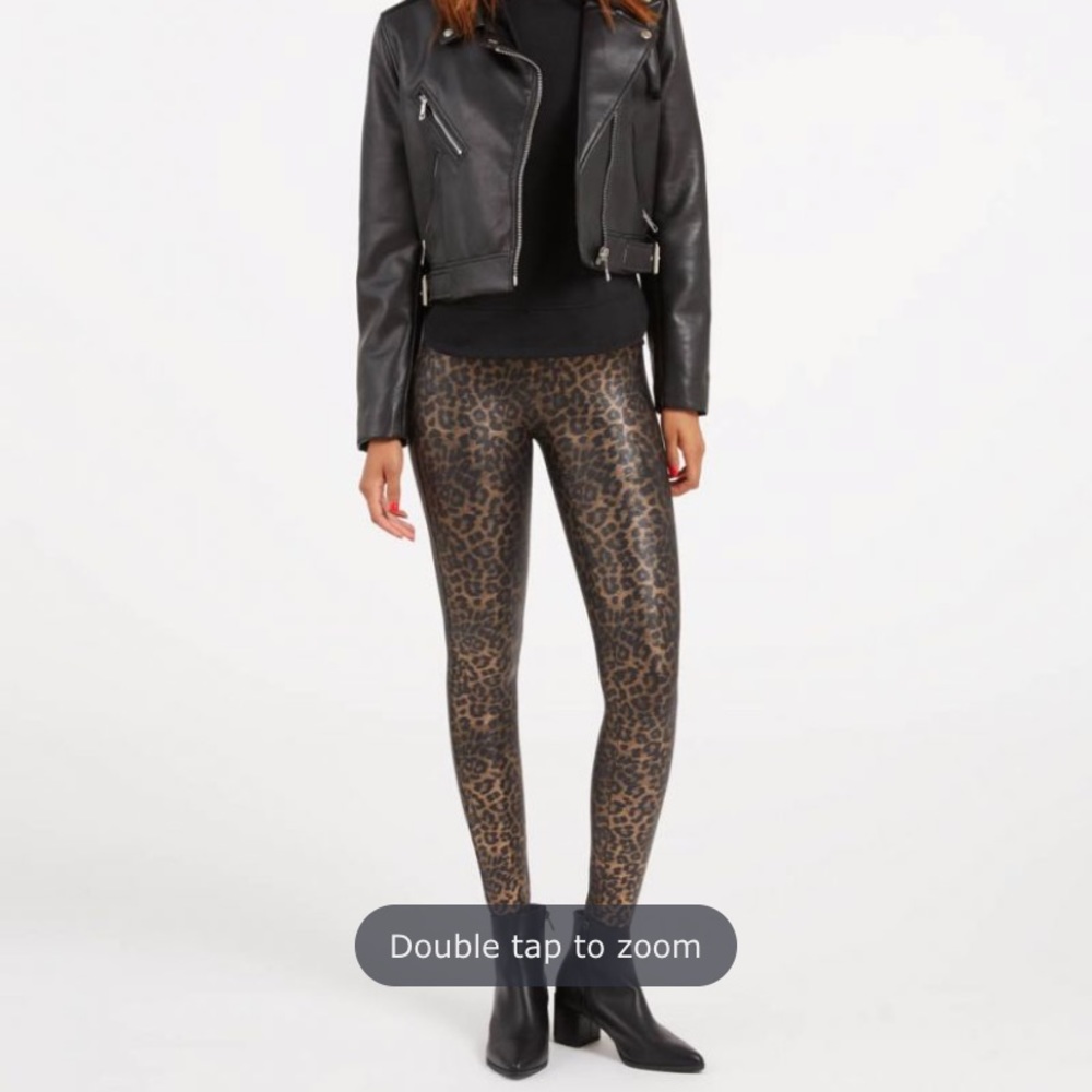 SPANX NWT FAUX LEATHER LEOPARD